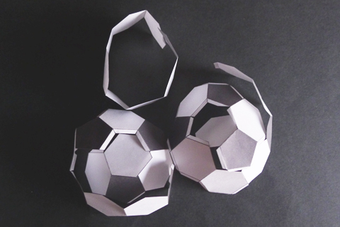 Picture of making paper soccer ball 2.