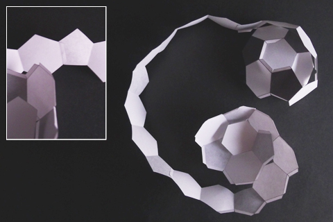 Picture of making paper soccer ball 3.