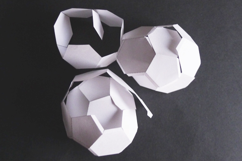 Picture of making paper truncated icosahedron 2.