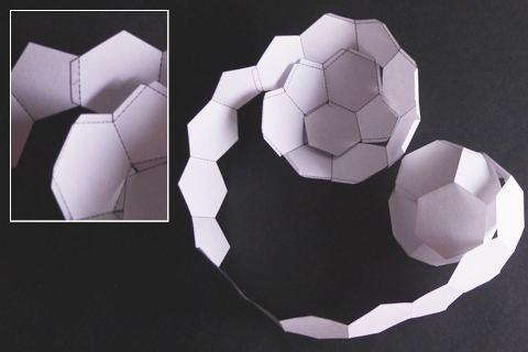Picture of making paper truncated icosahedron 3.